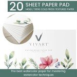 Watercolor Paint Set with 48 Premium Colors, 2 Artist Paint Brushes, 20-Sheet Paper Pad, Bonus Watercolor eBook