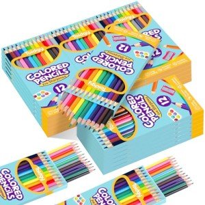 288 Count Colored Pencils Bulk, 24 Packs Colored Pencils for Kids 12 Colors, Pre-sharpened Coloring Pencil for Adults, Bulk School Supplies for Teachers, Back to School Supplies, Classroom Prizes