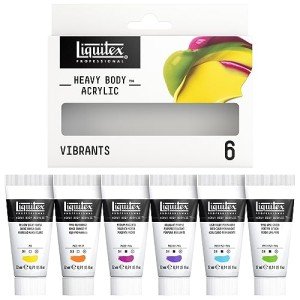 Liquitex Professional Heavy Body Acrylic Paint, 6 x 22ml (0.74-oz), Vibrant Colors Set