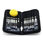 Transon Art Paint Brush Kit 16 Paint Brushes with Foam Brush Sponge Spatula and Brush Case for Oil, Acrylic, Watercolor, Gouache, Painting White