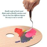 Honoson 7 Pieces Painting Knife Set Spatula Palette Knife Stainless Steel Drawing Scraper Oil Painting Accessories with Wood Handle for Art Acrylic Draw Color Mixing Supplies(Redwood Color)