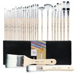 Artecho 32 PCS Paint Brushes for Acrylic Painting, Acrylic Paint Brushes for Oil, Watercolor, Acrylic, Gouache and Canvas Painting