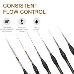 6Pcs Micro Paint Brushes Set with Triangular Handles - for Acrylics, Oils, Watercolors & Paint by Number, Citadel, Figurine, 40k，Mandala Painting(Black)