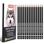 GETHPEN Professional Drawing Sketching Pencil Set - 14 Pieces Graphite Pencils(14B - 4H), Ideal for Drawing Art, Sketching, Shading, Artist Pencils for Beginners & Pro Artists