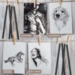 Gueevin 100 Pcs Willow Charcoal Sticks, Soft Black Drawing Charcoal for Sketching and Drawing Art Sketch Artists Supplies, 5.7 Inch in Length, 2-4, 4-5, 5-7 mm