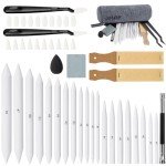 AGPTEK 48 PCS Sketch Drawing Tools, 20 Blending Stumps Set and 2 Sandpaper Pencil Sharpeners, Pencil Extension, Erasers,20 sponge replacement heads & 1 Felt Bag for Student Sketch Drawing Accessories