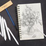 AGPTEK 48 PCS Sketch Drawing Tools, 20 Blending Stumps Set and 2 Sandpaper Pencil Sharpeners, Pencil Extension, Erasers,20 sponge replacement heads & 1 Felt Bag for Student Sketch Drawing Accessories