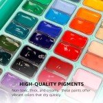 HIMI Gouache Paint Set, 48 Colors x 0.4oz, Twin Cup Jelly Design, bouns 3 Brushes & a Palette, Non-Toxic, Opaque Guache Paint for Canvas and Watercolor Paper - Perfect for Beginners, Students, Artists