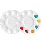 Akebrog Paint Pallet for Art Class, Craft DIY, Plastic Paint Palette with 10 Wells for Kids, 2 Pack