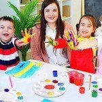 Akebrog Paint Pallet for Art Class, Craft DIY, Plastic Paint Palette with 10 Wells for Kids, 2 Pack