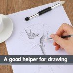 4pcs Artist Blending Sponge Pen Dual Tip Reusable Drawing Art Soft Oil Pastel Blending Tools Washable Sketch Rubbing Sponge Brush for Artist Professional Sketch Drawing Blending Lightening & Highlight