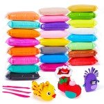 EDIFON Magic Modeling Clay, 24 Colors with Sculpting Tools, Non-Toxic Self Drying Soft Clay for Kids and Adults, Gift for Boys and Girls