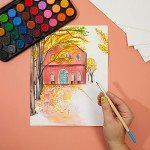 Bright Creations 100 Sheets Cold Press Watercolor Paper for Artists and Beginners - 8.5 x 11 in Pack, Paint Paper for Watercolor