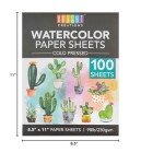 Bright Creations 100 Sheets Cold Press Watercolor Paper for Artists and Beginners - 8.5 x 11 in Pack, Paint Paper for Watercolor