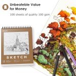 iBayam Sketch Book 9" x 12", Spiral Bound Sketchbook for Kids Teens Adults Artists Beginners, School Supplies Art Supplies,100 Sheets (68lb/100gsm) Premium Drawing Pad for Sketching Writing Painting