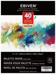 EBIVEN Palette Paper Paint Pad - 9"x12" Disposable Paint Palette Paper, 40 Sheets (48lb/68gsm) Paint Mixing Paper for Oil, Acrylic, Watercolor, Art Supplies for Beginners & Adults
