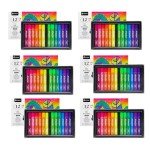 Artecho 72PCS Neon Oil Pastels Set of 12 Colors 6 Packs, Soft Oil Pastels for Art Painting, Drawing, Blending, Art Supplies for Artists, Beginners, Students, Teacher (10 x 70 mm)