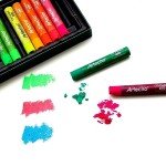 Artecho 72PCS Neon Oil Pastels Set of 12 Colors 6 Packs, Soft Oil Pastels for Art Painting, Drawing, Blending, Art Supplies for Artists, Beginners, Students, Teacher (10 x 70 mm)