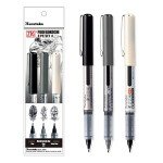Kuretake Zig FUDEGOKOCHI Brush Pen, 3 variety set, Markers, for Inktober, Manga, Drawing, Calligraphy, Professional, Artist, Made in Japan
