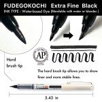 Kuretake Zig FUDEGOKOCHI Brush Pen, 3 variety set, Markers, for Inktober, Manga, Drawing, Calligraphy, Professional, Artist, Made in Japan