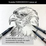 Kuretake Zig FUDEGOKOCHI Brush Pen, 3 variety set, Markers, for Inktober, Manga, Drawing, Calligraphy, Professional, Artist, Made in Japan