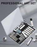 Four Candies 25PCS Art Mechanical Pencil Set with Case, 3PCS Metal Artist Lead Pencil 0.5, 0.7, 0.9 mm & 3PCS 2mm Holder (HB 2H 2B 4B Color) with 432PCS Graphite Lead Refills for Drawing Sketching