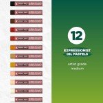 SAKURA Cray-Pas Expressionist Multi-Cultural Oil Pastel Set - Soft Oil Pastels for Artists - 12 Colors