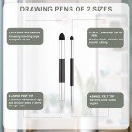 46pcs Sketch Drawing Tools, Double Headed Artist Blending Sponge Pen with Sponge Head Sketch Scrapers Blending Sponge Pens for Art Blending Stumps for School Students Beginners Gift