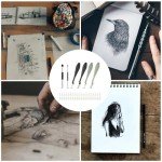 46pcs Sketch Drawing Tools, Double Headed Artist Blending Sponge Pen with Sponge Head Sketch Scrapers Blending Sponge Pens for Art Blending Stumps for School Students Beginners Gift