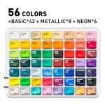 HIMI Gouache Paint Set, 56 Colors x 30g Unique Jelly Cup Design in a Carrying Case Perfect for Artists, Gouache Opaque Art Supplies for Professionals, and More