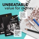 Castle Art Supplies Premium Sketch Books 9in x 12in | Double Sketch Pad Pack | 200 Sheets of Quality 90gsm Paper | for Adult Artists and Learners | Spiral Bound for Versatility