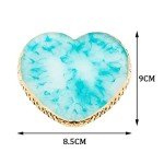 2 Pcs Resin Nail Art Palette, Nail Art Painting Mixed Color Palettes Gold Edge Nail Holder Nail Art Display Board (Pink, Blue)