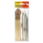 MUNGYO Blending Stumps and Sandpaper Set – 4 Sizes for Blending & Shading Pastels, Charcoal, and More – Includes Sandpaper Sharpener