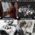 Charcoal Pencils for Drawing, Set of 22, Professional Drawing Sketch Pencils, Art Supplies for Sketching, Shading, Artist Charcoal Supplies for Beginners & Pro Artists.