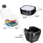 Falling in Art Paint Palette, Airtight 16 Wells Storage Palette Box with Lid and Folding Paint Brush Basin for Watercolor, Gouache and Acrylic Painting (Black)