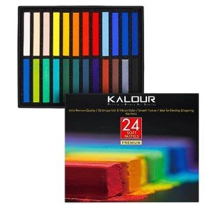 KALOUR Soft Pastel for Artists, Set of 24 colors Chalk Sticks,Pastel Art Supplies for Drawing Blending Shading,Colored Pastel Gift for Adults Kids Beginners