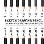 Drawing Pencils, 24pcs Sketching Pencils Set with Graphite Pencils 12B 10B 8B 7B 6B 5B 4B 3B 2B B HB 2H 4H 6H and Charcoal Pencils for Drawing, Gift for Beginners or Artists