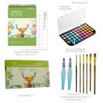 78 Pack Watercolor Paint Set: 48 Premium Colors, 20 Sheets watercolor paper pad, 5 nylon brushes, & 2 reusable water brush pens, Watercolor Set for Adults Kids Beginners Artists Painting Supplies…