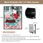 FOLKOR Floating Frame for 16x20 Canvas Painting, DIY Metal Canvas Frame with 1.5 Inch Deep for Oil Paintings Art Prints Artwork, Floater Frame for Landscape Portrait Living Room Wall Decor (Black)