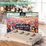 54 Pieces Watercolor Paint Set with Tabletop Easel Stand, Complete Starter Painting Art Supplies with Watercolor Paints, Canvases, Sketch Pads, Brushes and Palette for Adults Teens Kids Beginners