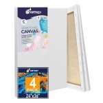 Stretched Canvases for Painting 24x36 Inch 4-Pack, 12.3 oz Triple Primed Acid-Free 100% Cotton Blank Canvas, Art Canvases for Oil Paint Acrylics Pouring & Wet Art Media, Pour Painting