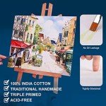 Stretched Canvases for Painting 24x36 Inch 4-Pack, 12.3 oz Triple Primed Acid-Free 100% Cotton Blank Canvas, Art Canvases for Oil Paint Acrylics Pouring & Wet Art Media, Pour Painting