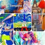 Stretched Canvases for Painting 24x36 Inch 4-Pack, 12.3 oz Triple Primed Acid-Free 100% Cotton Blank Canvas, Art Canvases for Oil Paint Acrylics Pouring & Wet Art Media, Pour Painting