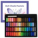 VIOLETTO Soft Chalk Pastels Set Art Supplies for Artist, Kids, Adult, 64Colors Plus 2Sticks, Colored Chalk Non Toxic Dry Square Pastel for Painting, Hair Chalk Pastels