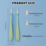 4pcs Paper Art Blending Blenders Stumps, Sketch Trimmer Erase Sponge Wiper, 2 Head Types, 40 Replacement Sponge Wipes, Sketch Drawing Tools Ideal for Highlighting, Shadowing, and Correcting Drawing
