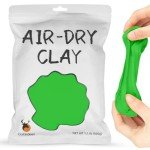 Cutedeer Green Air Dry Clay, 1.1lb Foam Modeling Clay, Soft Squishy Molding for Kids Adults, Arts & Crafts Project Slime Supplies(1.1lb - 1 Pack, Green)