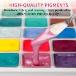 HIMI Gouache Paint Set, 56 Colors x 30ml/1oz, Contains Metallic and Fluorescent Colors, Jelly Cup Design, Non-Toxic, Guache Paint for Canvas and Watercolor Paper - Perfect for Beginners, Students