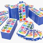 Shuttle Art 12 Colors Watercolor Paint Set Bulk, 60 Pack, Watercolor Paint Set with Paint Brushes for Kids and Adults, Washable Paint for Classroom, Parties, Kindergarten and Art Activities