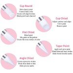 AUOCATTAIL Nail Art Design Tools - 15pcs Painting Brushes Set with 5pcs 2-way Dotting Pens & Gold-rimmed Resin Palette, White