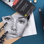 PANDAFLY Professional Charcoal Pencils Drawing Set - 8 Pieces Soft Medium and Hard Charcoal Pencils for Drawing, Sketching, Shading